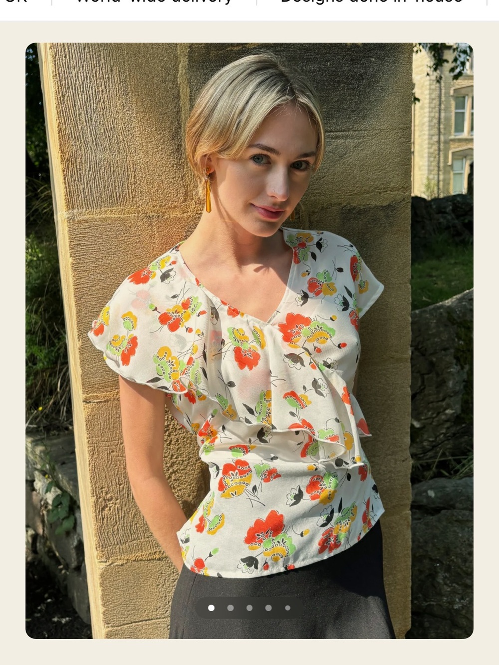 The House of Foxy 1930s Belle Blouse in Golden Haze